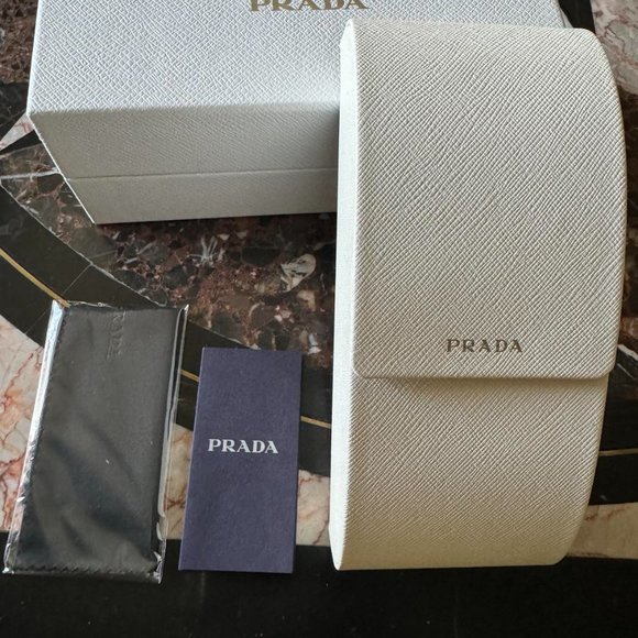 NEW PRADA Genuine SUNGLASSES  Packing Box, Hard Case, Wipe Cloth, OPTICAL White main image 6